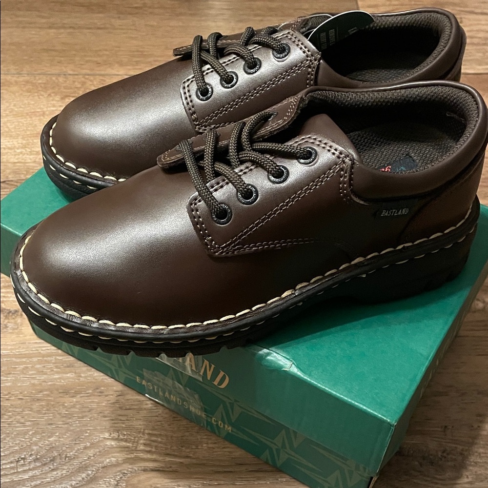 Eastland Dark Brown Leather Lace-Up Oxford Shoes